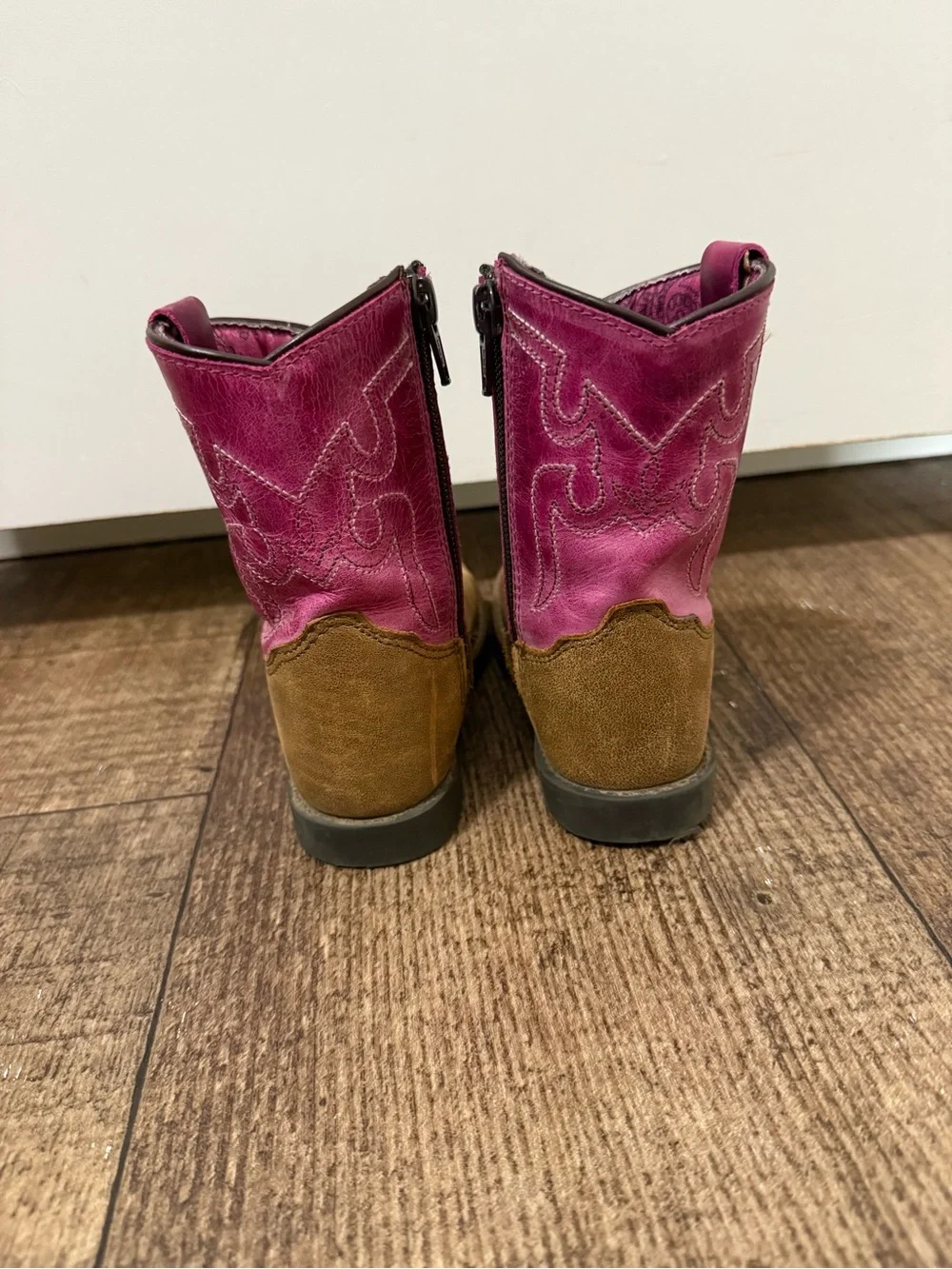 Shyanne Pink and Brown Girls Western Cowboy Boots